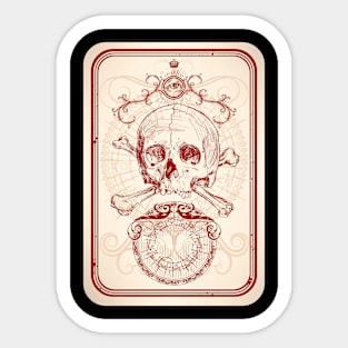 Channel Your Destiny with Skull Tarot Card Sticker